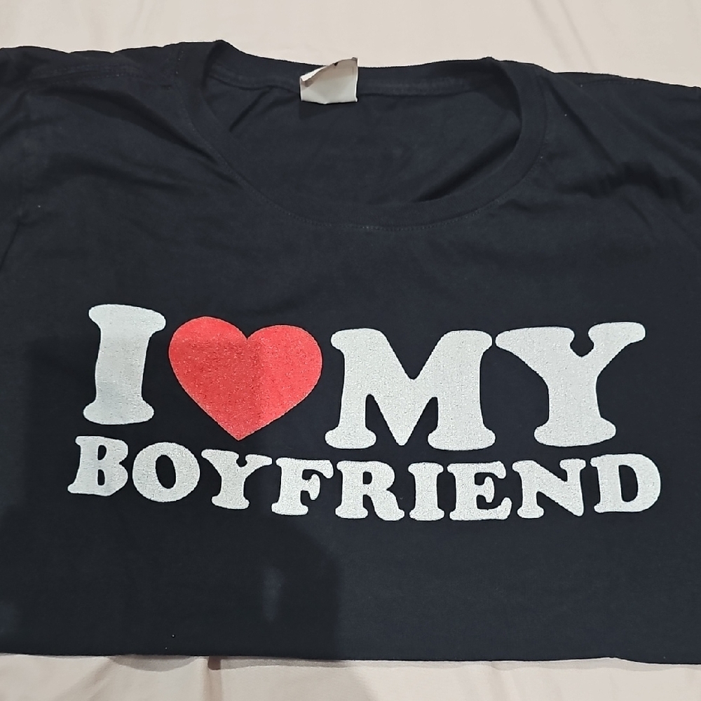 'I Love My Boyfriend' Black T-Shirt